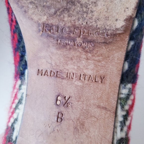 Kate Spade Red Plaid Bow Flats - Picture 11 of 13